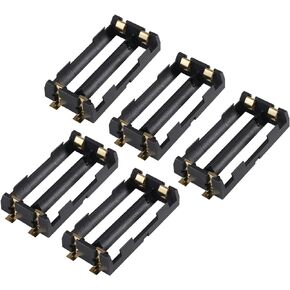 Aobao 5pcs 18650 Battery Holder 2 Slot 3.7V 18650 Battery Clip Holder Box Storage Case with Soldering Pin Copper Contacts for 18650 DIY Charging Power Supply, Electronics Accessories
