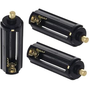 3Pcs AAA Battery Holder Adapter Black Cylindrical Battery Storage Case Holder for 3 x 1.5V AAA Batteries or 18650 Flashlight Torch
