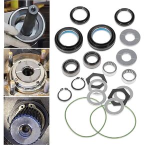 Outer Axle Knuckle Tube Dust Seal & Inner Tube Seal & Snap Ring & Needle Bearing & Thrust Washer Seals Kit Fits for Ford 1998-2004 Super Duty Excursion F250 F350 F450 F550 with Dana 50 60 Front Axle