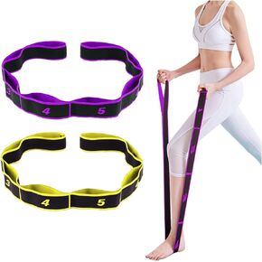 Yoga Elastic Bands Stretch Resistance Band (2 Pieces) Elastic Bands for Yoga, Physiotherapy, Pilates, Dance, Gymnastics, Etc