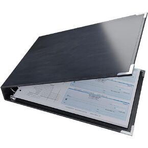 Davis Group Premium 3-Up Business Checkbook Binder, Big and Small Business Essentials for Checks, Navy Blue