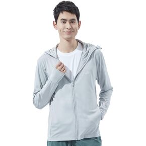 Men's UPF 50+ Light Jacket Sun Protection Hooded SPF UV Jacket Hiking Fishing Shirt Long Sleeve Full Zip