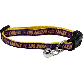 Pets First NBA LA Lakers CAT Collar Adjustable Break-Away Collar for Cats with Licensed Team Name & Logo. Cute & Fashionable Basketball Sports Cat Collar with Metal Jingle Bell, Team Color (LAK-5010)