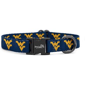 West Virginia Mountaineers Collars and Leashes | Officially Licensed | Fits All Pets! (Medium Collar)