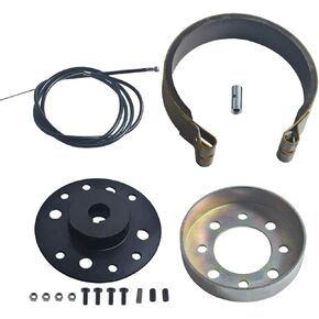 Rear 4" Drum Brake Band Pin with 65" Cable for Go Kart 1" Bore & 1/4" Keyway black for Mini Bike 212cc 196cc 6.5hp Dune Buggies Drift Trike Heavy Duty Go Kart Cart with Hardware Kit