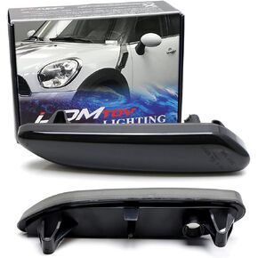 iJDMTOY Euro White/Clear Lens Front Fender Side Marker Blinker Light Housing Replacements Compatible With 2011-16 MINI Cooper R60 Countryman, 2013-16 R61 Paceman