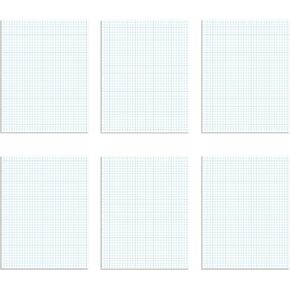 TOPS Quadrille Pad, 8.5 x 11 Inches, 15 Pound Stock, 50 Sheets per Pad, 6 Pads per Pack, White (99522)