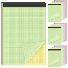 Ctosree 6 Pcs 8.5 x 11 Quadrille Pads 10 Squares Per Graph Paper Pad Engineer Grid Paper Cross Section Pad for Math Sketching Graph Rule Per Pad 50 Sheets/pack(Blue, 6 Pcs)