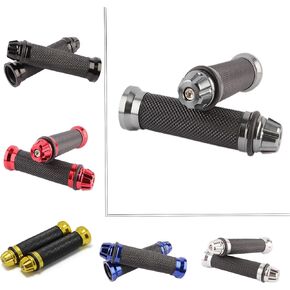 Motorcycle 7/8" CNC Hand Grips Aluminum Rubber Gel Handlebar for Sport Bike