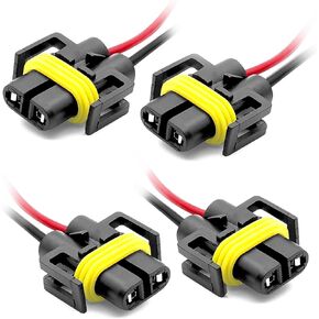 4Pcs H11 H9 H8 880 881 Female Adapters Wiring Harness Sockets OEM Replacement Part Qualiry Compatible with Headlights or Fog Lights Use