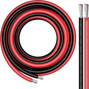 10 Gauge Wire - iGreely 30 FT Red & 30 FT Black 10 Gauge Tinned Copper Electrical Wire Cable for Solar Panel Car Audio Automotive Trailer Marine Harness Wiring 10AWG 30Ft