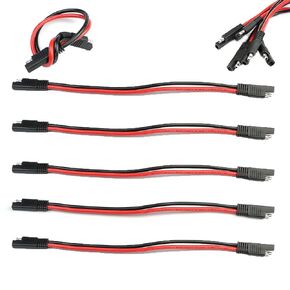 5 Pack 10 Gauge 2 Pin Quick Disconnect Polarized Wire Harness SAE Connector Bullet Lead Cable for Motorcycle Boat Car Tractor - 12in Red and Black Wire (5PCS 12IN 10GAUGE)