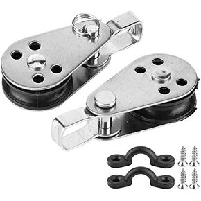 Rope Pulley Block, Stainless Steel Single Pulley Block Kayak Canoe Boat Anchor Trolley Kit for Marine Boat Kayak Canoe