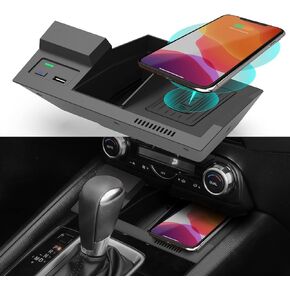 CarQiWireless Wireless Car Charger for Mazda CX5 2017-2024 2023 Accessories, Wireless Phone Charging Pad for CX-5 2018 2019 2020 2021 2022
