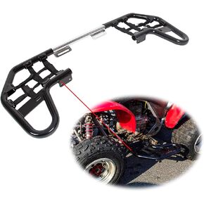 Black Nerf Bars w/Nets Guards Rack Compatible with 2001-2019 Honda TRX250X Sportrax 250