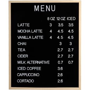 Large Letter Board – Premium Menu Board with Letters – Black Felt Letterboard Large with White Plastic Letters – Durable Retro Vintage Felt Letter Board for Restaurants, Cafés, Pubs – 24 x 30-inch