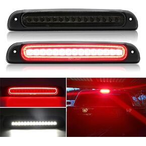 Smoked Lens LED 3rd Third Brake Light Replacement for F250 F350 F450 F550 Super Duty 1999-2016, Ranger 1993-2011, Center High Mount Stop Lamp with Sealing Gasket, Replace OE CC3Z13A613B
