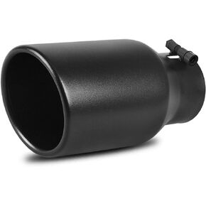 AUTOSAVER88 3 Inch Inlet Exhaust Tip, 3" Inlet 4.5" Outlet 9" Long Chrome Plated Finish Stainless Steel Diesel Exhaust Tail Tip for 3" Outside Diameter Tailpipe, Rolled Angle Cut, Bolt On, Polished