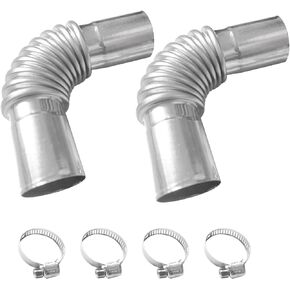 Copgge 25mm Diesel Heater Exhaust Pipe Elbow Connector Parking Heater Exhaust Pipe Duct Elbow Connector Exhaust Joint Vent Outside Port with Clamps Compatible with Eberspacher Webasto Diesel (4 Sets)