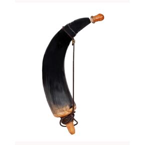 Traditional Natural Horn's Reproduction Powder Horn - Civil War, Re-Enactment, Powder - Mountain Man Reenactment- 25 Cms. (Natural Black)
