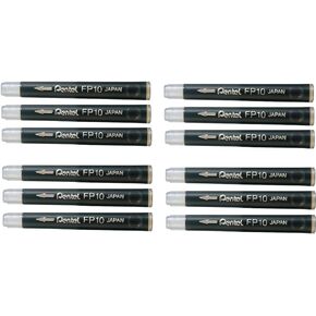 Pentel Arts Pocket Brush Refills, Black Ink, Value Set of 12