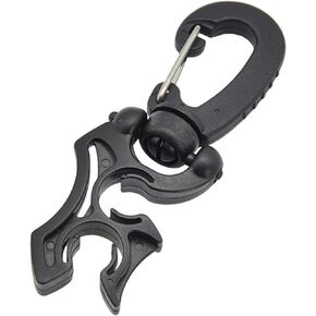 1Pc Black Diving Hose Holder Clip Diving Double BCD Hose Clip with Snap Hook Buckle Diving Clips for Dive Snorkeling Accessories
