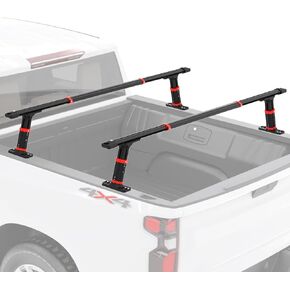 VMBQRTI Truck Bed Rack, Aluminum Bed Rack for Pick Up Truck with 800lbs Capacity, Adjustable Universal Truck Ladder Rack Crossbars Low Profile 2 Bars Set for Kayaks Bike Rack Rooftop Tent