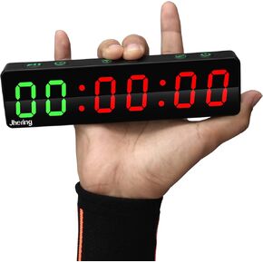 Gym Timer, Portable, Interval Timer with Rechargeable Battery and Built-in Magnet, Large LED Digital Anti Vertigo Display, Upgraded Workout Clock for Home Gym Garage Fitness Boxing 1"