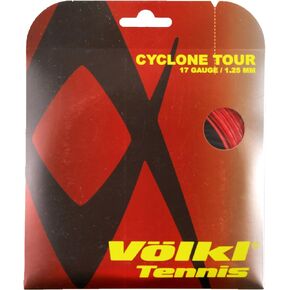 Volkl Cyclone Tour | Tennis Racquet String | Spin & Control | Ten-Sided co-Polymer (Red, 17, Set)