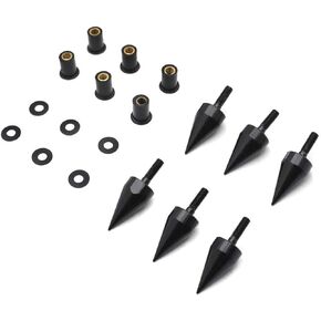 XKMT-Universal Black Spike Bolts Compatible with Windscreen Fairings License Plate [B00YWCQKTC]