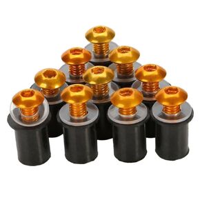Coolboyer 10Pcs/Set M5X15mm Motorcycle Aluminum Fairing Screws Bolts Kit Body Mount for Motorcycle Windscreen Windshield Screws Bolts Nuts (Black) (44188)