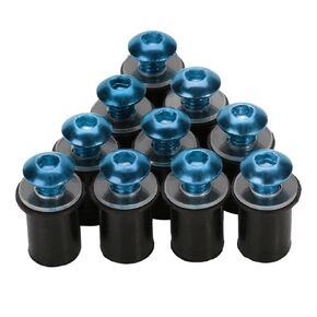 مجموعة مسامير براغي من الألومنيوم للدراجات النارية M5X15mm من Coolboyer 10 قطع/مجموعة براغي تثبيت على الزجاج الأمامي للدراجات النارية ومسامير وصواميل (أسود) (44188)