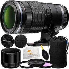 عدسة Olympus M مقاس 40-150 مم f/2.8 قابلة للتبديل لكاميرات Olympus/Panasonic Micro 4/3 + ملحقات الشركة المصنعة + طقم مرشح 3 قطع + منفاخ عدسة + قطعة قماش للتنظيف من الألياف الدقيقة