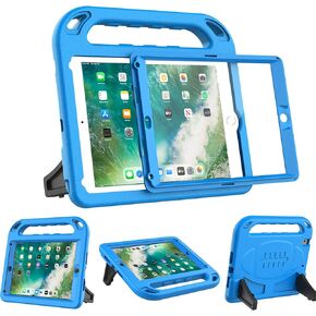 BMOUO Kids Case for iPad 9.7 2018/2017/iPad Air 2/1/Pro 9.7-Built-in Screen Protector Shockproof Handle Convertible Stand Case for iPad 9.7 Inch 2018 (6th Generation)/2017 (5th Generation),Black