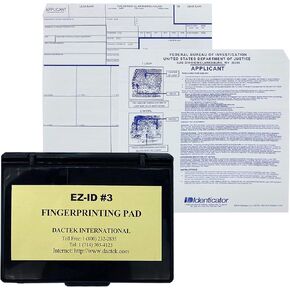 Fingerprint Kit Set - Dactek EZ ID3 Finger Print Ink Pad with ATF Fingerprint Cards - FBI FD-258 Fingerprint Cards - Inkless Fingerprint Pad - Fingerprint Kits Law Enforcement -Ink Pad and FD-258 (20)