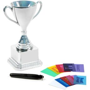 Customizable Novelty Trophy Cup Holographic, Funny Humor Gift, Rewards, Prizes, Award, Winning, Celebrations, Party, Reusable - 8" H x 3.25" W