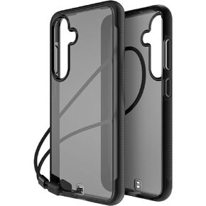 BodyGuardz Ace Pro for Samsung Galaxy S24 Case, Heavy Duty Shockproof Cover with 18FT Military Grade Drop Tested, Compatible with, Wireless Charging, Responsive Buttons - Smoke/Black