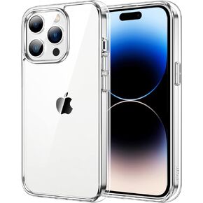 حافظة JETech لهاتف iPhone 14 Pro مقاس 6.1 بوصة، غطاء ممتص للصدمات غير أصفر اللون، ظهر شفاف مضاد للخدش (شفاف)