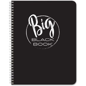 BookFactory Big Black Book/Address Book - 100 Pages, 8.5" x 11", Wire-O (LOG-100-7CW-PP-(AddressBB))