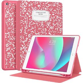 حافظة Supveco لجهاز iPad الجيل التاسع/الثامن/السابع مقاس 10.2 بوصة (موديل 2021/2020/2019) مع حامل قلم رصاص، حافظة قابلة للطي ممتازة مع تنبيه/غفو تلقائي، غطاء خلفي ناعم من مادة TPU لجهاز iPad 10.2 بوصة-بطيخ in Kuwait