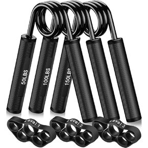 Grip Strength Trainer, Hand Grip Strengthener and Finger Exerciser, Non-Slip Rubber Forearm Strengthener and Finger Stretcher for Muscle Building and Injury Recovery for Athletes (A Hand Grip)
