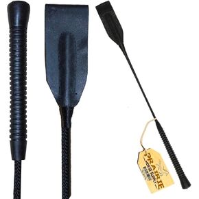 Deluxe Jump Bat 18 Inch Riding Crop Horse Equestrian English with Fiberglass Shaft and Thick Leather Slapper Color Choice Black, Blue, Green, Fuchsia, Pink, Purple, Red, or Yellow