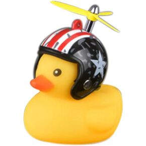 Duck Bike Bell, Kids Bike Horn, Cute Bicycle Lights Bell Squeeze Horns for Toddler Children Adults Cycling Motorcycle Yellow Duck Light Rubber Duck Helmet Toys