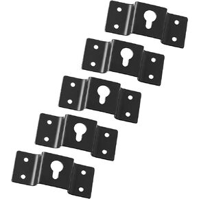 uxcell 5 Pcs Wall-Mounted Speaker Hanging Brackets, 7cm Long Speaker Mounting Clothing Rack Iron Hanger Plate Accessories for Surround Sound Box Audio Speaker, Black