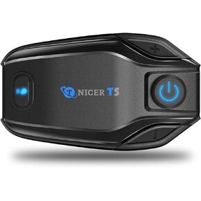 Motorcycle Bluetooth Headset, T5 Helmet Bluetooth Headset 500m 2-Way Motorcycle Bluetooth Communication System, Music Sharing & Universal Pairing(1 Pack)