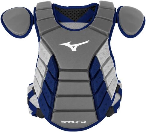 Mizuno Samurai Youth Baseball Boxed Catcher's Gear Set, Grey-Navy, 14" Youth Boys in Saudi Arabia