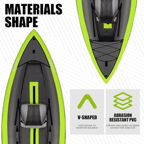 FunWater نفخ قوارب الكاياك 11'X41 المحمولة غطاء النسيج حماية الملحقات الكاملة مع اثنين من مقاعد عالية الظهر نفخ مناسبة للعائلات الأصدقاء الأزواج الانجراف الصيد بجولة in Saudi Arabia