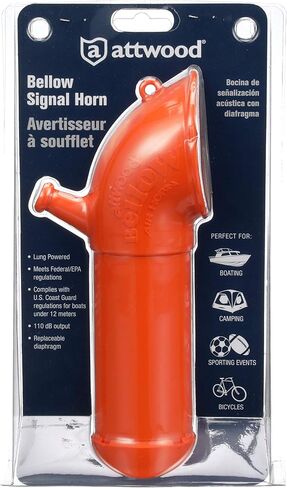 Attwood 2460-7 بوق إشارة بيلو، يعمل بالرئة، يفي بقاعدة USCG 33 (الملحق الثالث) ولوائح وكالة حماية البيئة، 8 بوصات ارتفاع × 3 ½ بوصات عرض in Kuwait