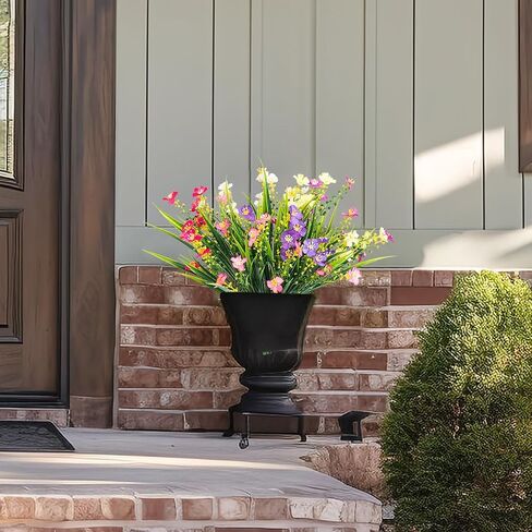 Artificial Flowers Outdoor Fake Flowers UV Protection Simulation Plants Spring/Summer Decoration Garden Porch Window Frame Decoration (12 Bundles, Multicolour) in Saudi Arabia