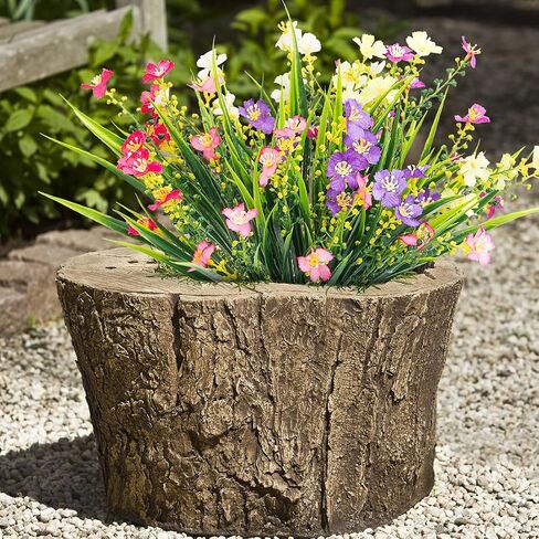 Artificial Flowers Outdoor Fake Flowers UV Protection Simulation Plants Spring/Summer Decoration Garden Porch Window Frame Decoration (12 Bundles, Multicolour) in Saudi Arabia